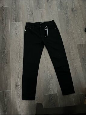 Amiri jeans- Black Slim Straight Pants with Ring Detailed